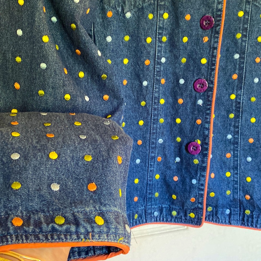 Sara Studio Blue Jean Jacket SZ M Button down two small pockets. - Picture 6 of 10